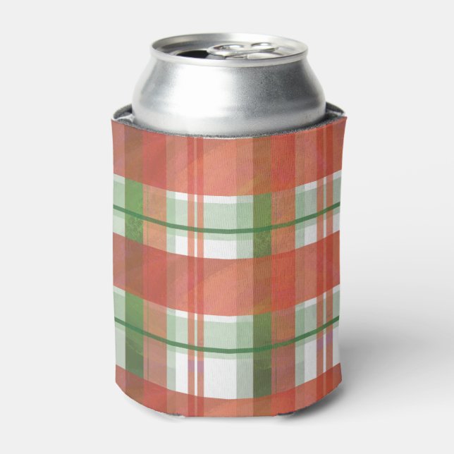 Madras Karierte Weihnachten Dosenkühler (Kanne Vorderseite)