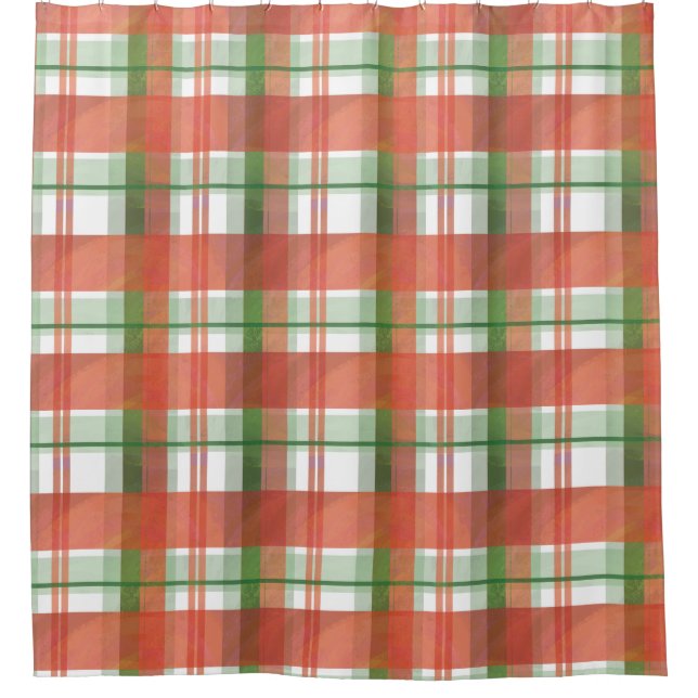 Madras Karierte Weihnachten Duschvorhang (Vorderseite)