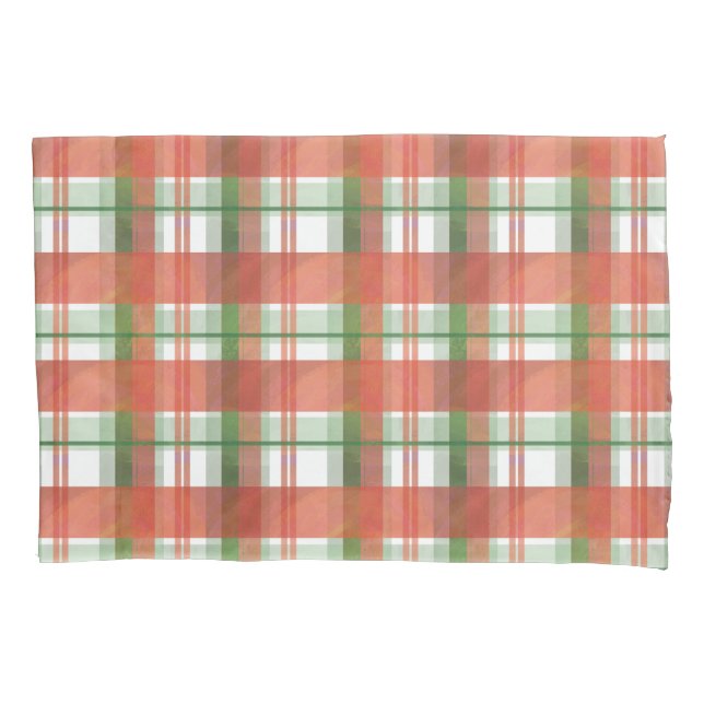 Madras Karierte Weihnachten Kissenbezug (Vorderseite)