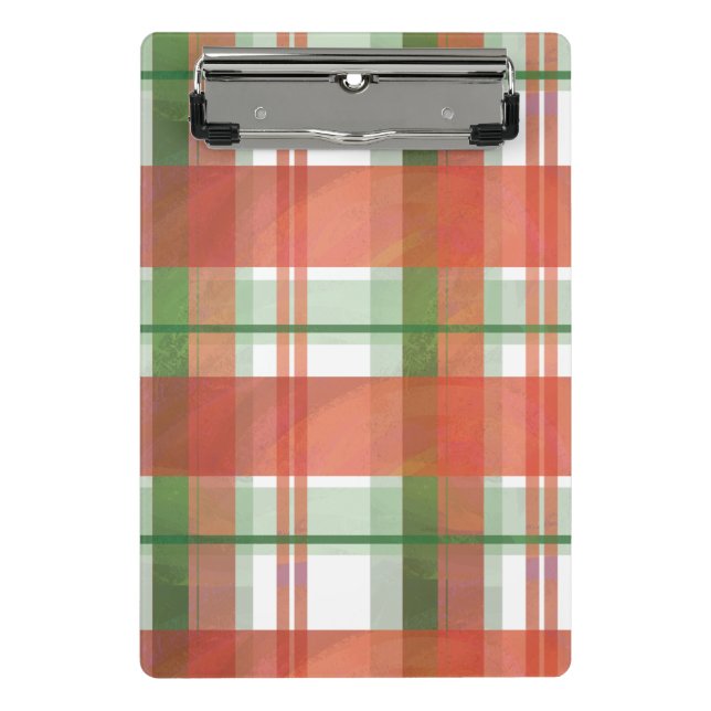 Madras Karierte Weihnachten Mini Klemmbrett (Vorderseite)