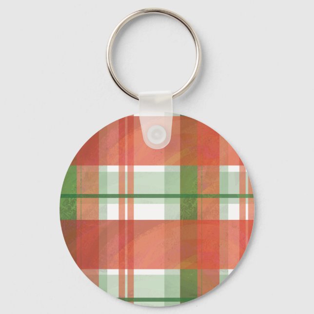 Madras Karierte Weihnachten Schlüsselanhänger (Vorderseite)