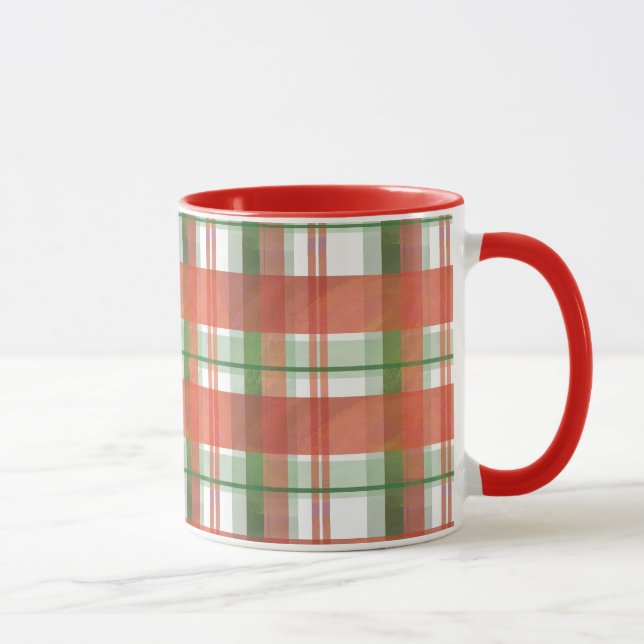 Madras Karierte Weihnachten Tasse (Rechts)