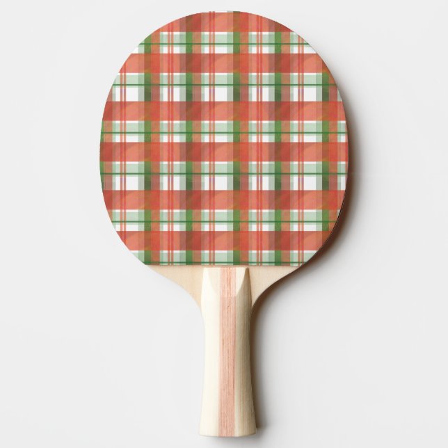 Madras Karierte Weihnachten Tischtennis Schläger (Rückseite)