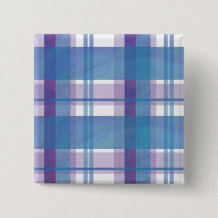 Madras-Karo Blau und Violett Button