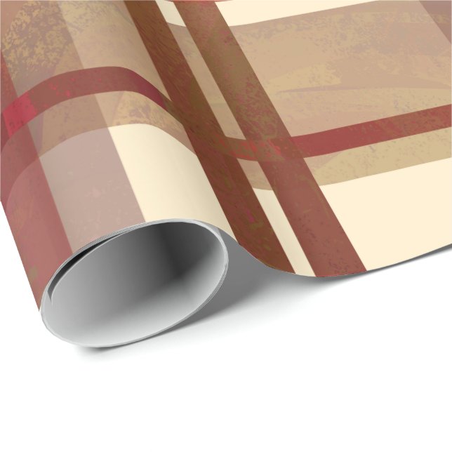Madras-Karo Fallrot Geschenkpapier (Rolleneckpunkt)