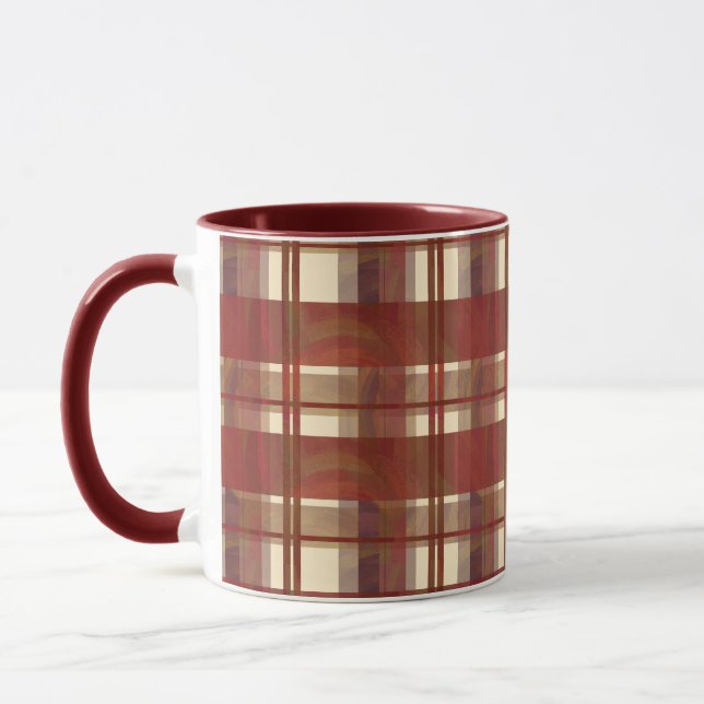 Madras-Karo Fallrot Tasse (Links)