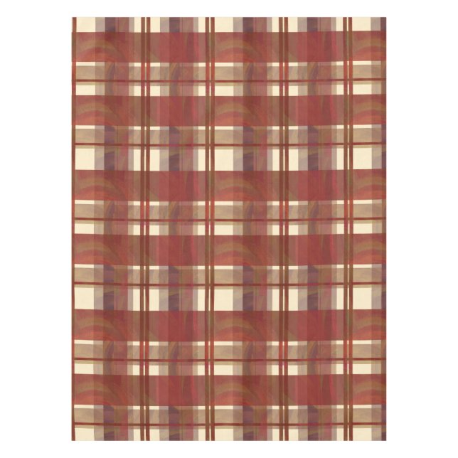Madras-Karo Fallrot Tischdecke (Vorderseite)