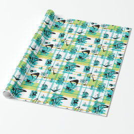 Madras Mitte des Jahrhunderts Geschenkpapier