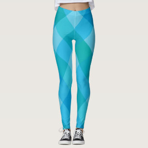 Madras Moment - Bleu-Vert Plaid Motifs Leggings