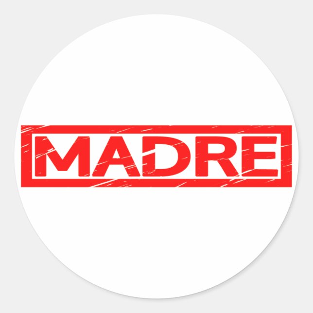 Madre Briefmarke Runder Aufkleber (Vorderseite)