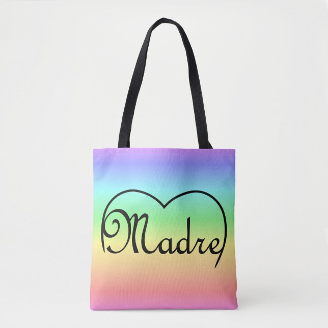 Madre Italian Mother heart rainbow Tasche (Vorderseite)