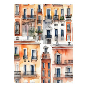 Madrid Aquarellkunst Fotodruck