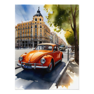 Madrid Aquarellkunst Fotodruck