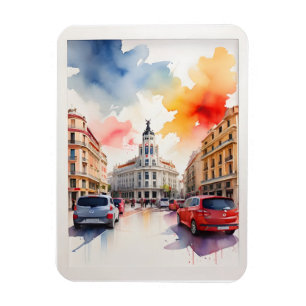 Madrid Aquarellkunst Magnet