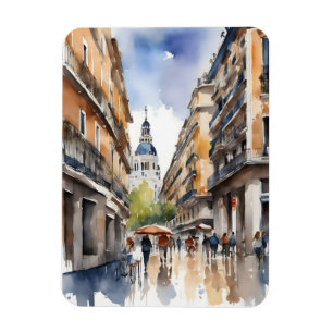Madrid Aquarellkunst Magnet