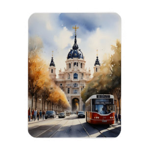Madrid Aquarellkunst Magnet
