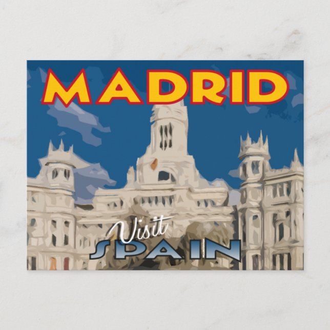 Madrid, Besuch... Spanien, Postkarte (Vorderseite)