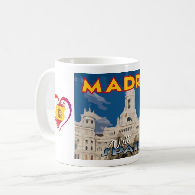 Madrid, besuchen Sie Spanien... Kaffeetasse (Vorderseite Links)