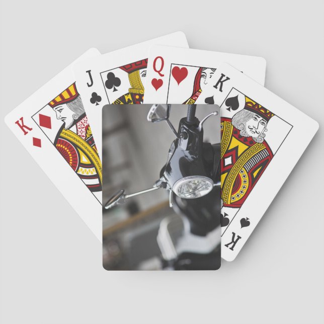 Madrid, black Vespa scooter Spielkarten (Rückseite)