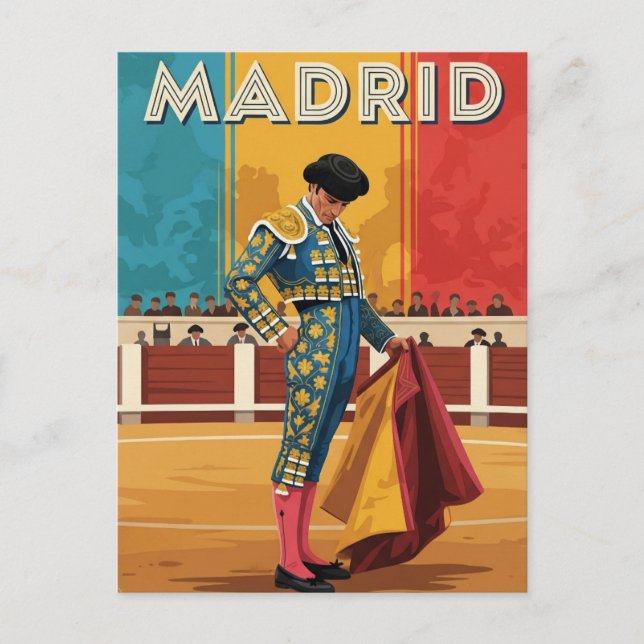 Madrid Bullfighter Spanien Reisen Postkarte (Vorderseite)
