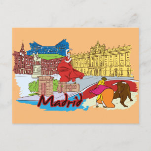 Madrid, Espagne Carte Postale Mondiale Célèbre Vil