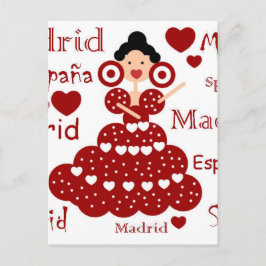 Madrid España muñeca flamenca Postkarte