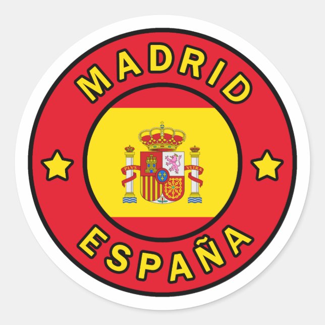Madrid España Runder Aufkleber (Vorderseite)