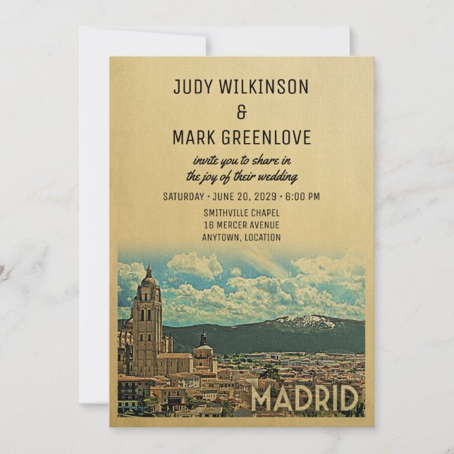 Madrid Faire-part de mariage Espagne (Devant)