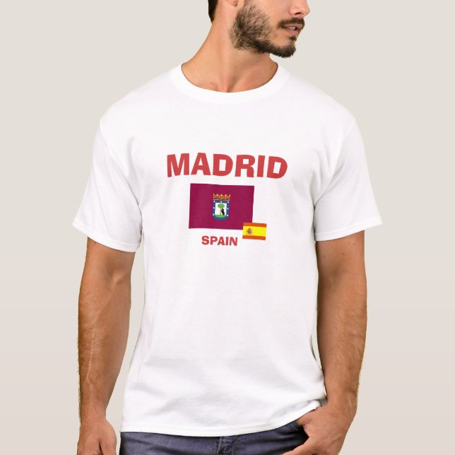 Madrid* Flaggen-Shirt T-Shirt (Vorderseite)