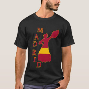 Madrid Flamenco Souvenir mit spanischer Flagge T-Shirt