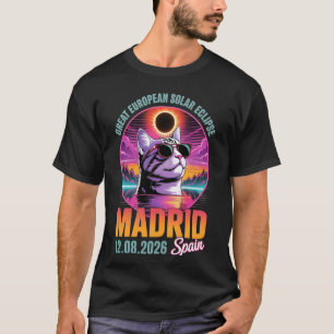 Madrid große europäische Sonnenfinsternis 2026 Ret T-Shirt