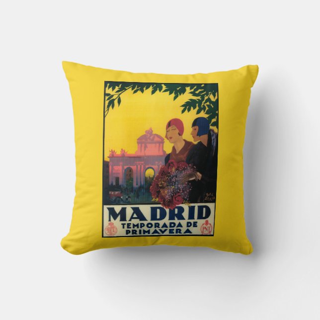 Madrid im Frühjahr-Reise-fördernden Plakat Kissen (Vorderseite)