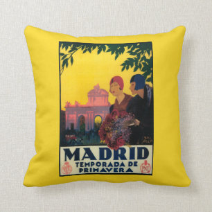 Madrid im Frühjahr-Reise-fördernden Plakat Kissen
