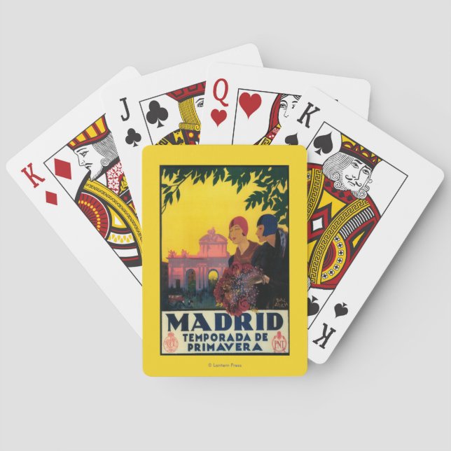 Madrid im Frühjahr-Reise-fördernden Plakat Spielkarten (Rückseite)
