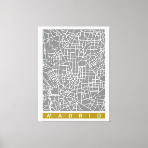 Madrid Karte Leinwanddruck