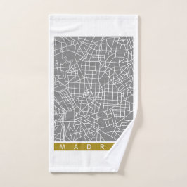 Madrid map badhandtuch set