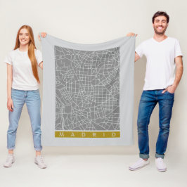 Madrid map fleecedecke