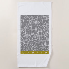 Madrid map strandtuch