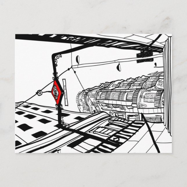 Madrid Metro Gran Vía Postkarte (Vorderseite)