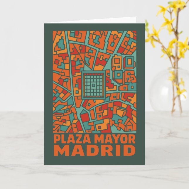 Madrid Plaza Mayor Karte (Gelbe Blume)