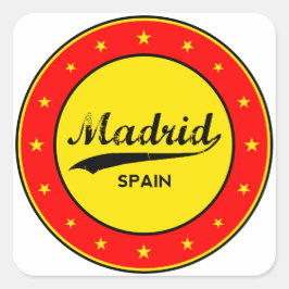 Madrid Quadratischer Aufkleber