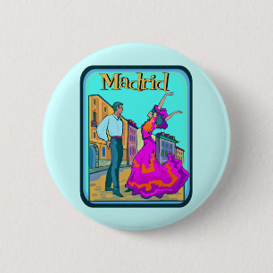 Madrid-Reise-Plakat Button