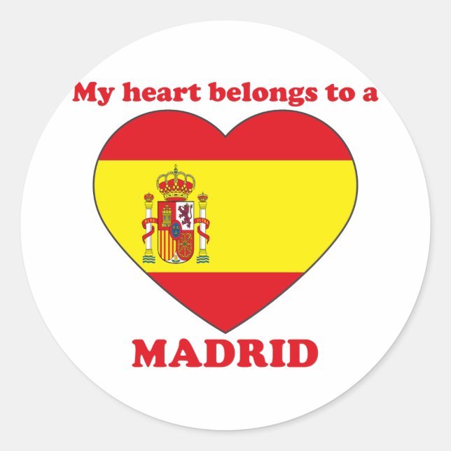 Madrid Runder Aufkleber (Vorderseite)