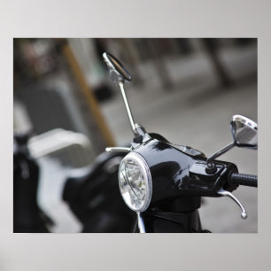 Madrid, schwarzer Vespa-Roller Poster