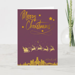Madrid Skyline Frohe Weihnachten Karte