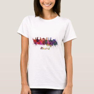 Madrid skyline im Watercolor T-Shirt