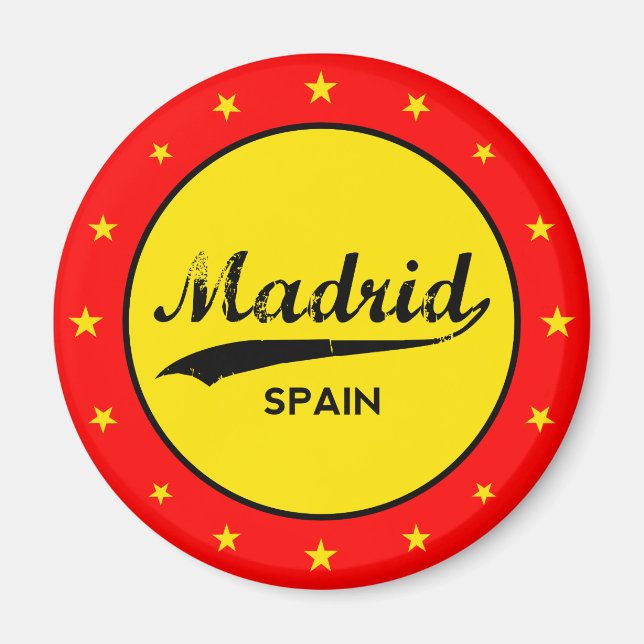 Madrid, Spain, circle, red, Magnet (Vorne)