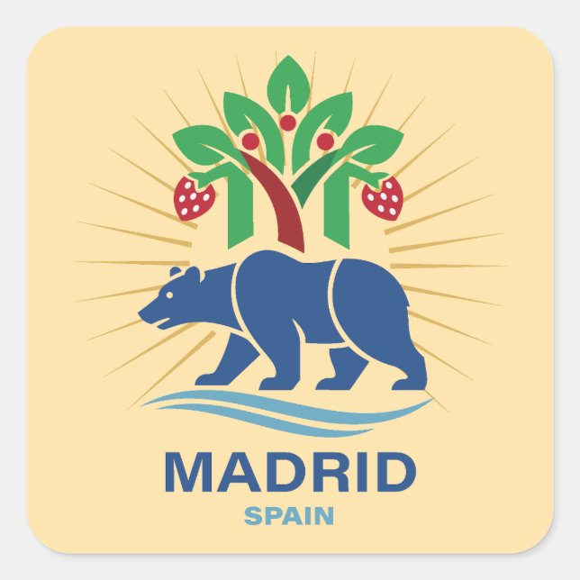 Madrid Spain Europe Quadratischer Aufkleber (Vorderseite)