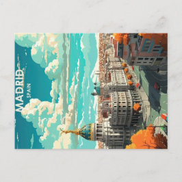 Madrid Spain Vintage Reiseplakat Postkarte