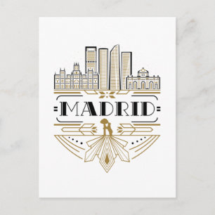 Madrid Spanien Art Deco Souvenir Ästhetik Postkarte